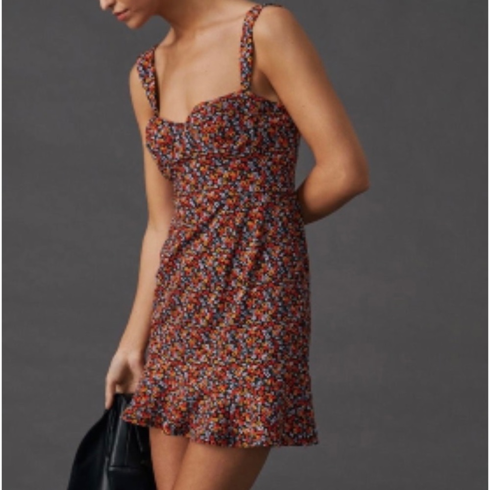 Nwt Hutch By Anthropologie Floral Corset Chic Mini Woman’s Dress Size Large